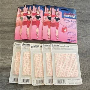 10 Packs, Fashion Emergency Body Tape. 24 hypoallergenic clear strips each, NEW